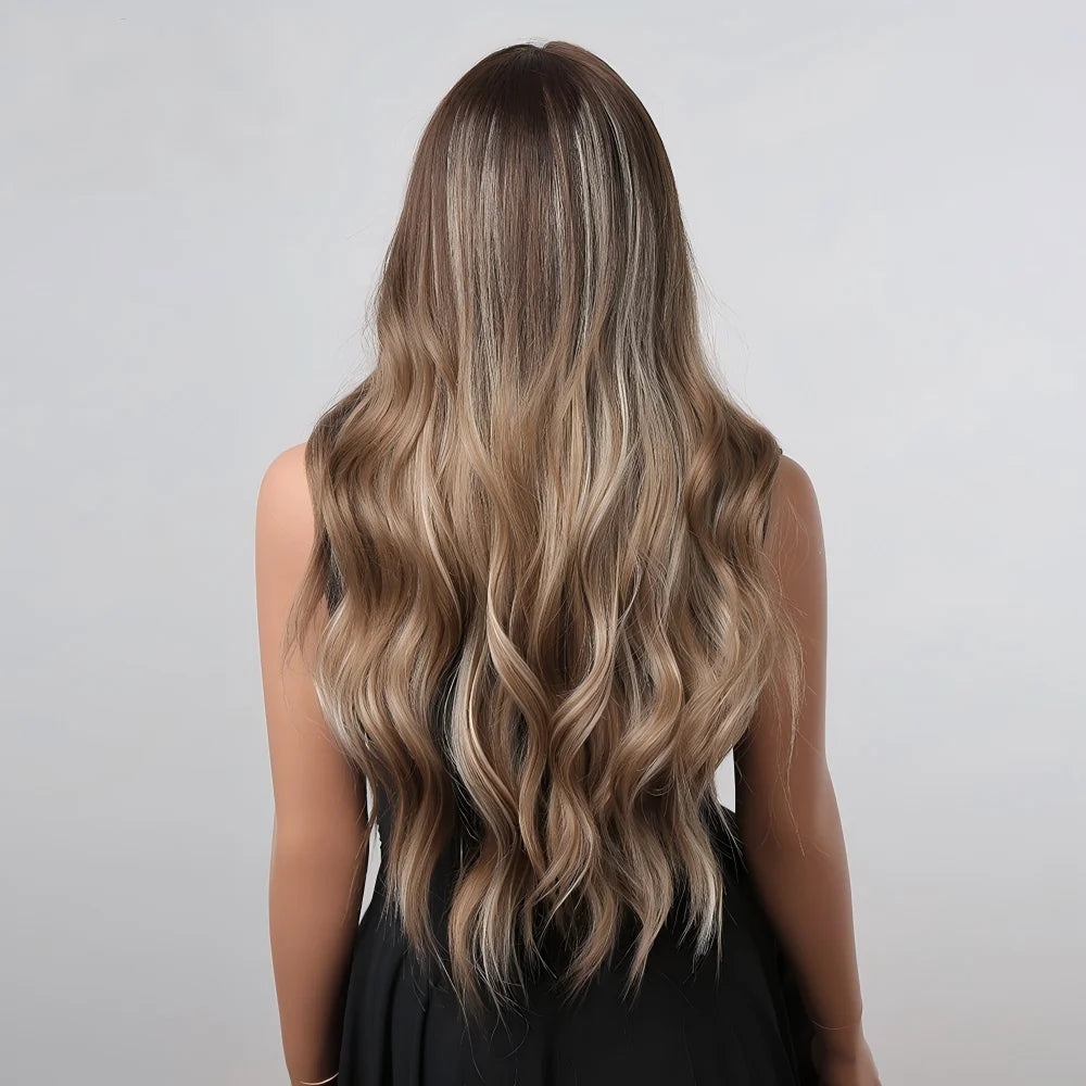 2026 Hot Selling 26 Inches Model Luxury Loose Wave Cascade Wig High Temperature Fiber 150% Density Heat Resistant Rose Mesh Net