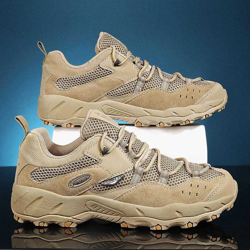 Mountain Safety Trend Steel Toe Outdoor Popular Hiking Shoes Men Adult Casual Shoes Comfortable Desert Fashionable Sneakers