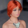 6 Inch Soft Natural Wave for Pixie Wig 100% Raw Indian Virgin Human Hair Easy Wear 6 Colors to Choose Full Machine-Made