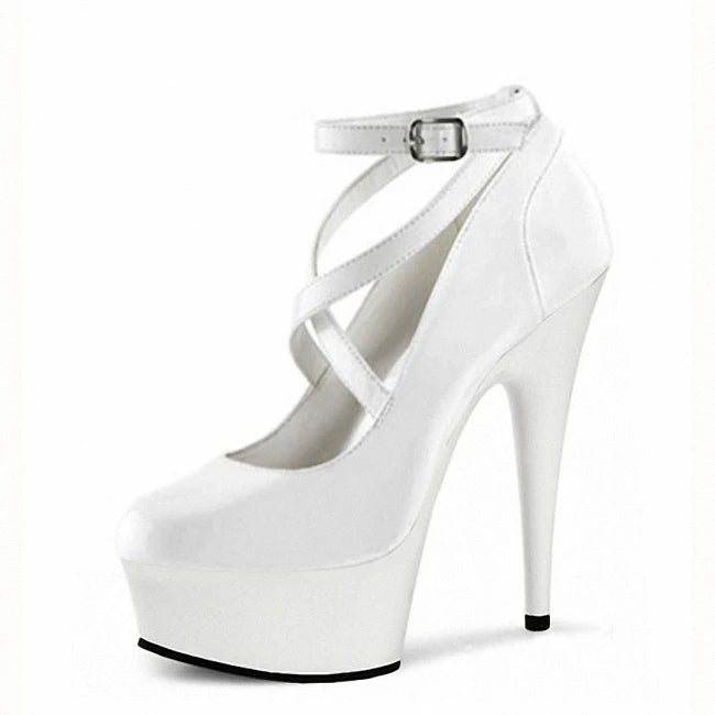 classic sexy show pole dance shoes red female Sexy 17cm high heels simple PU material single model stage nightclub Pumps