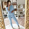 YP Women's Plus Size Casual Style S-334 Winter Thick Two-Piece Sweater and Pant Set 2 Piece Knitted Sweater Set