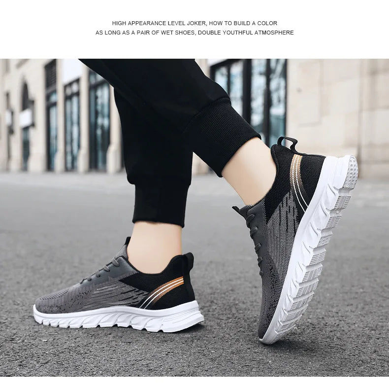 High Quality Breathable Net Shoes Durable Mens Sneakers Lace-up Running Shoes Fashion Shoes Man Shoes Cool Casual Zapatos New