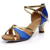 Deep Tan Satin  Classic Design Open Toe  Professional Latin Dance Heels Women Salsa Shoes