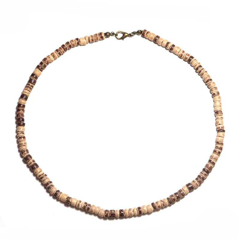 Men Necklace 100% Natural Wooden Collar Homme 18Inch Choker Colliers Hombre Yoga Meditation Jewelry Male Accessories Vintage