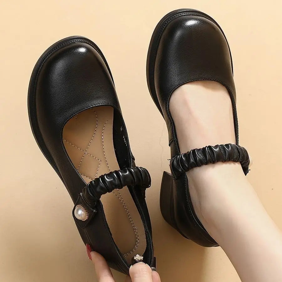 Women's Shoes 2025 Summer Casual Soft Mary Janes Shoes Women Elegant Low Heels Fashion Women Heels Shoes