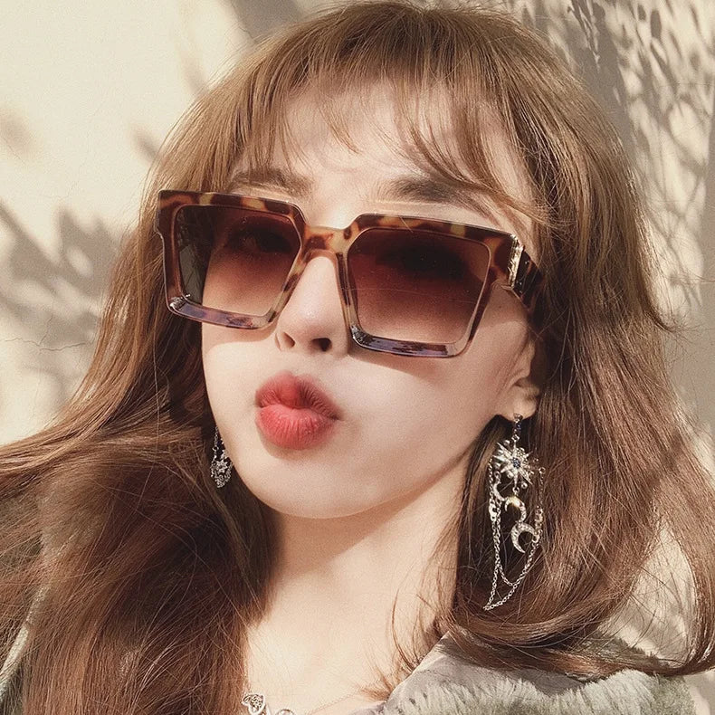 Sunglasses Square Women Sun Glasses Female Eyewear Eyeglasses Plastic Frame Clear Lens Shade Fashion Driving Sunglasses for men