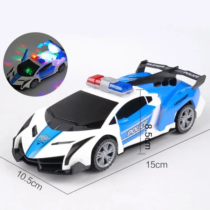 1-3 Children's Music Electric Rotary Universal Police Car Colorful Lights Toy Car