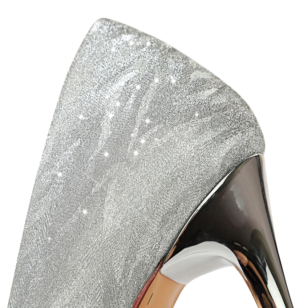 1829-1 Women's Shoes Stiletto Heel High Heels Shallow Mouth Pointed Sequins Sexy Show Thin Club Wedding Shoe Single Shoes