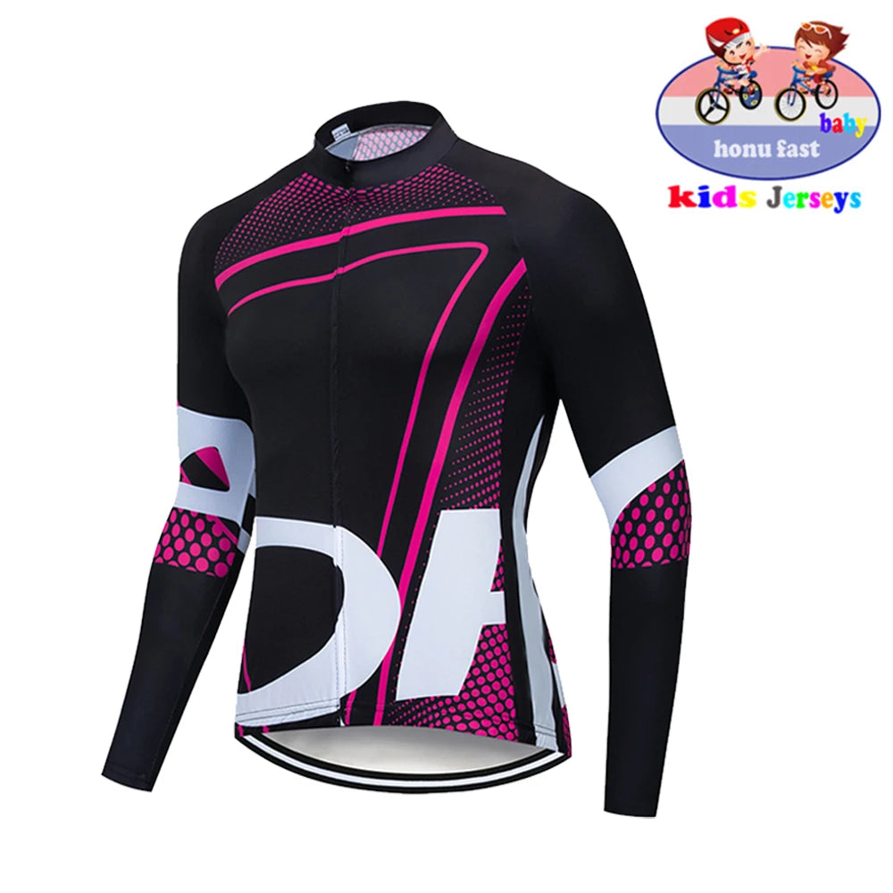 High Quality Kids Cycling Clothing Summer Kids Jersey Set Biking Long Sleeve Clothes Suit MTB Children's Cycling Wear 2021