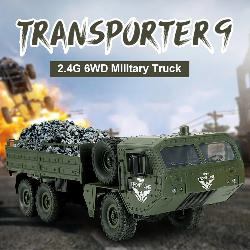 JJRC Q75 RC Crawler 1:16 2.4G RC Car 6Wd Army RC Truck Model Truck Remote Control Car for Birthday Gifts