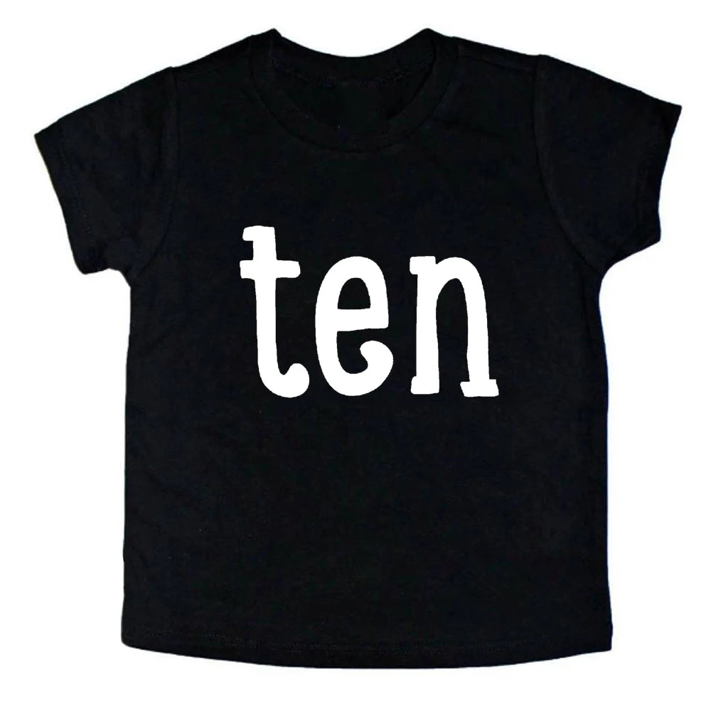 Kid's Birthday Tee Birthday Boy Birthday Girl Age Tee Shirts Short Sleeve Baby Fashion T-shirts Hot Birthday Design Drop Ship