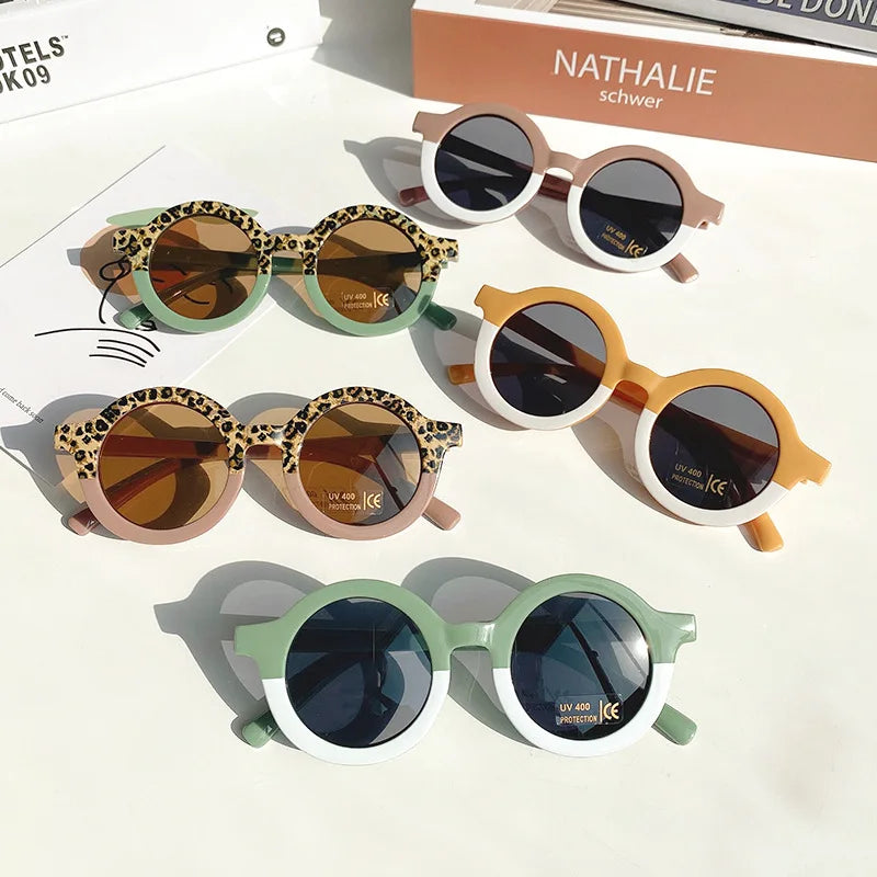 Classic  Children's Sunglasses Infant's Retro Solid Color Ultraviolet-proof Round Convenience Glasses Eyeglass for Kids