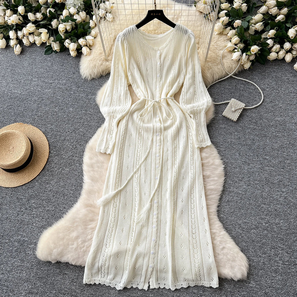 2025 Women's Casual Two-Piece Set: Turn-Down Collar Long-Sleeved Sweater & Wide-Leg Pants