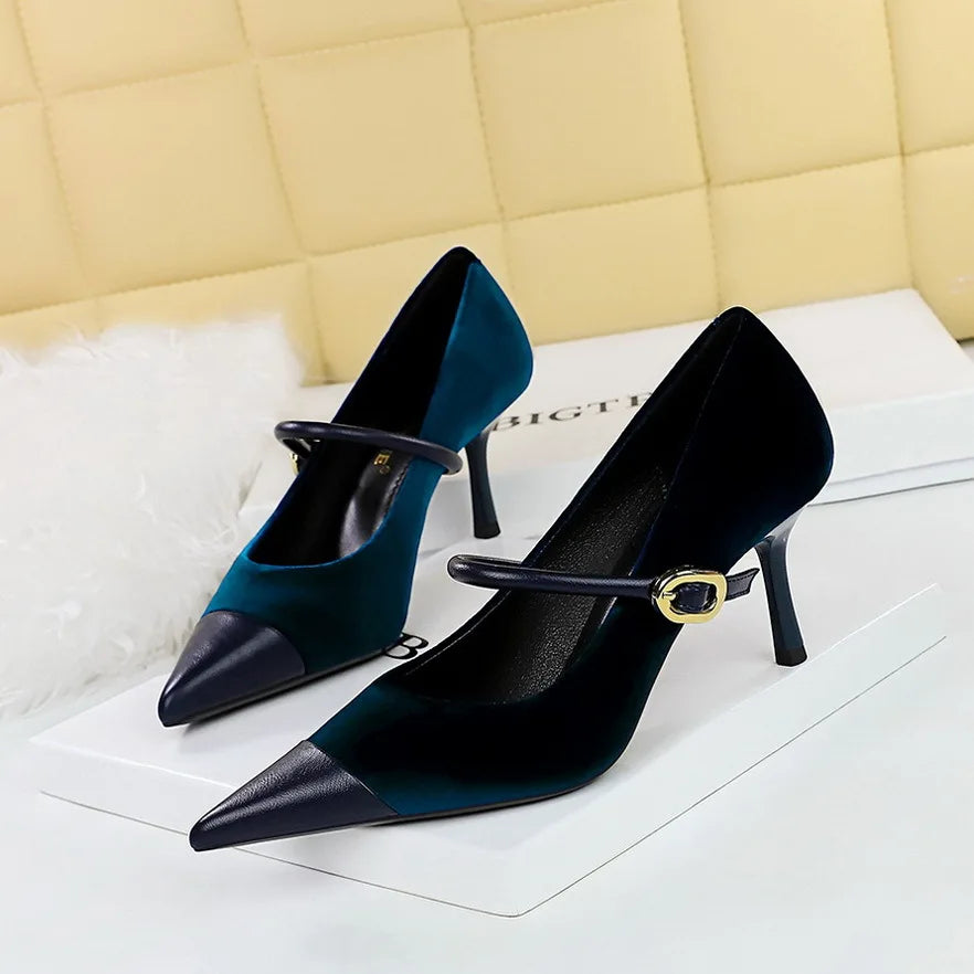 Sandales Talon Femme Pointed Toe Office Shoes Women Slide New Design Fancy High Heels