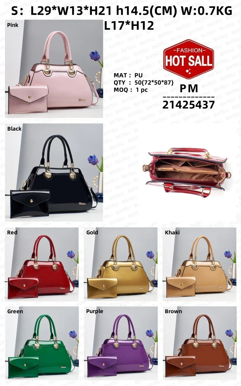 New Arrival Large Capacity Women's PU Casual Tote Bag Cross Body Style with Zipper Closure Lady's Handbag