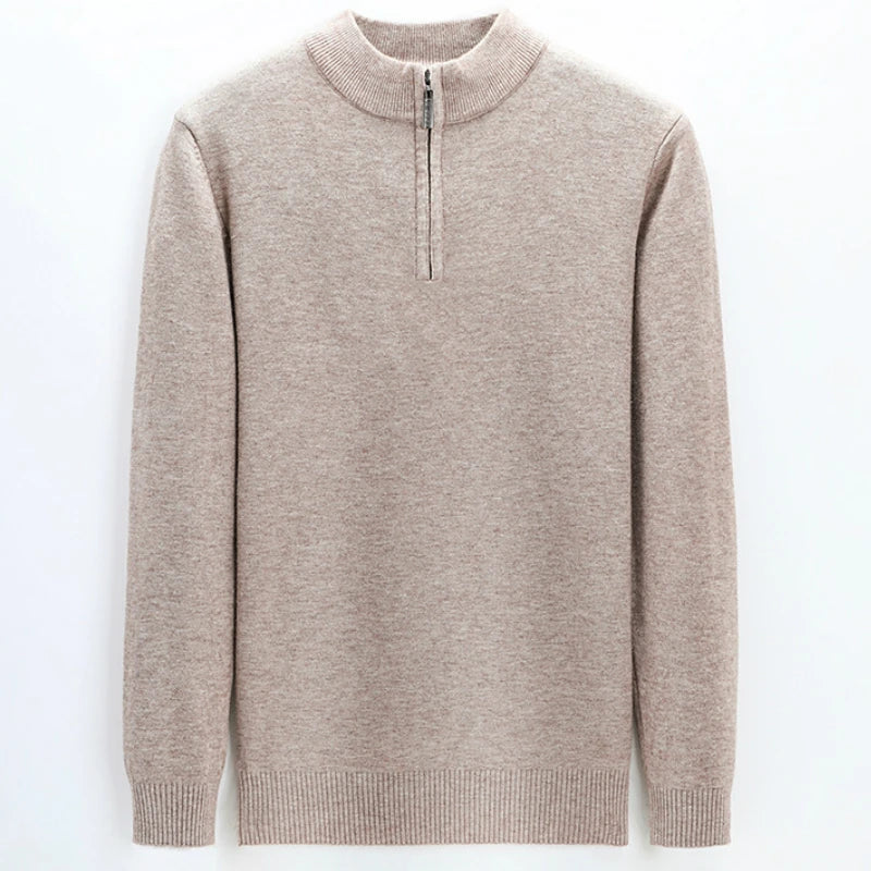 New Sweaters Men Fashion Half Zip Pullover Slim Fit Jumpers Knitwear Sweater Men Winter Warm Casual Brand Sweater Man Pullover