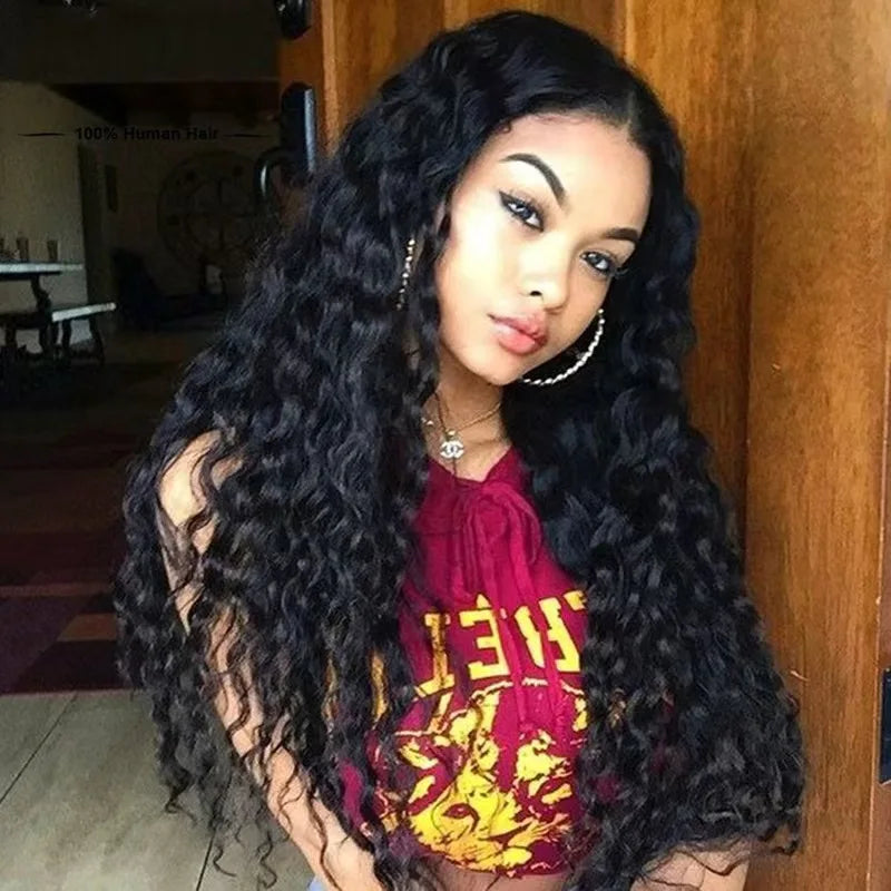 Wholesale Virgin Brazilian Hair HD Lace Front Wig Long Black for Lace Frontal Wigs with Small Cap for Women
