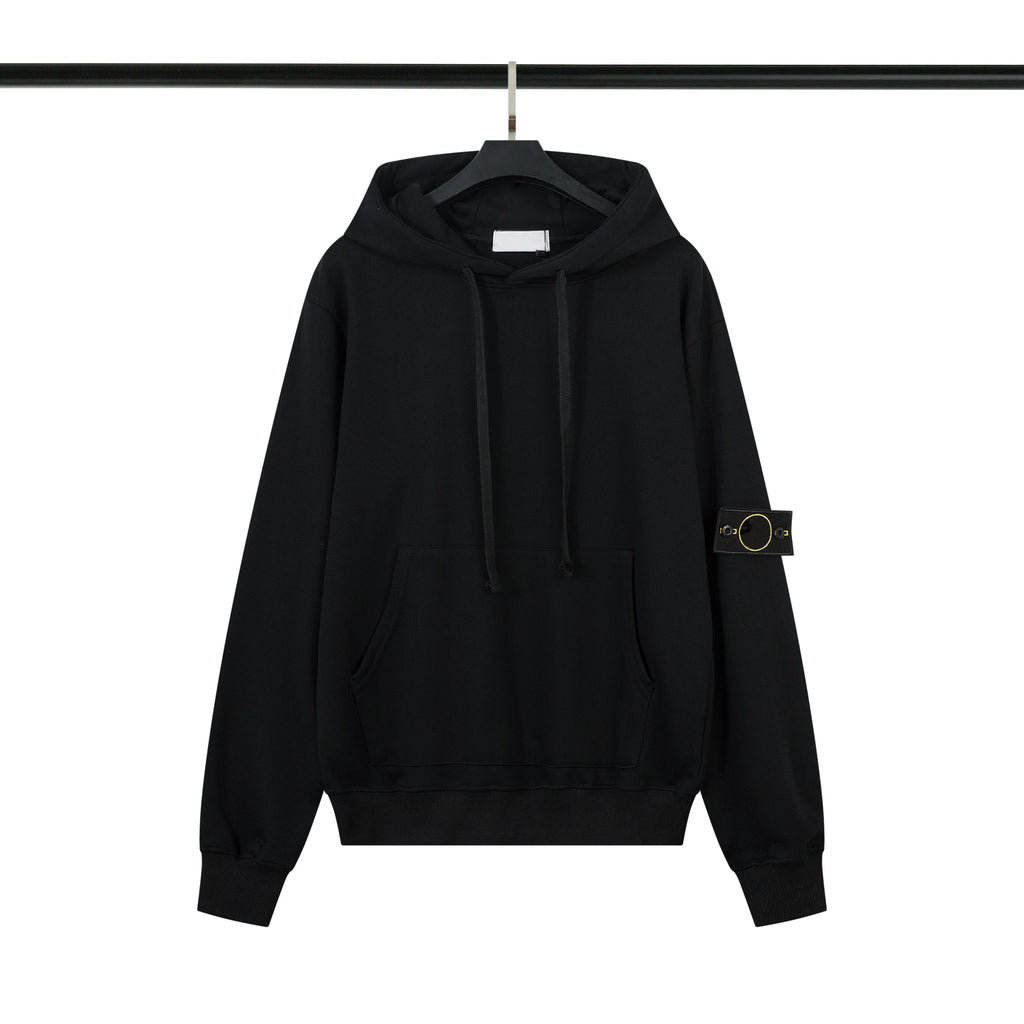 High Quality Men Heavyweight Cotton Terry Sweatshirts Badge Pullover
