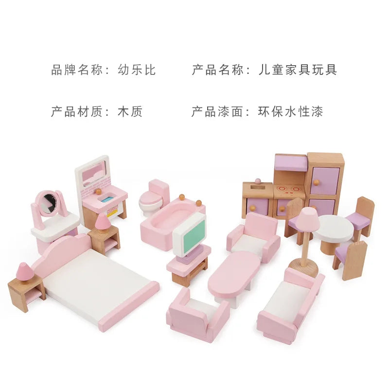 Pink Small Furniture Kitchen Puzzle Toys