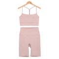 Women Yoga Sets Fitness Hotty Biker Shorts Sports Bra Vest Top High Waist Elastic Sportswear Cloth Running Workout Tracksuits