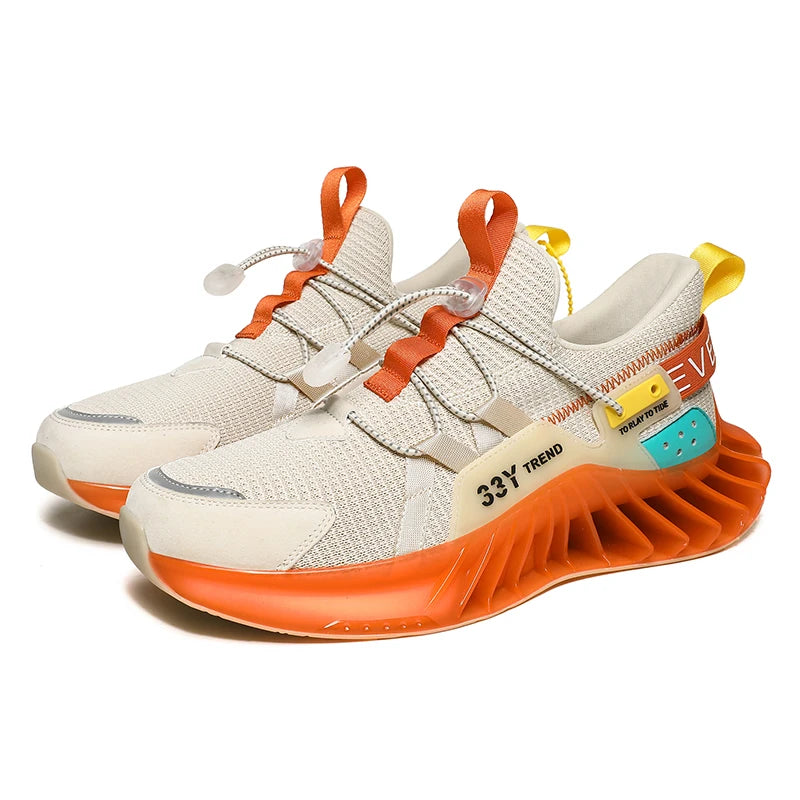 Mesh Fashion Sports Athletic Sneakers Slip on Mesh Fashion Sneakers Sports Shoes Trendy Blade Running Shoes for Men