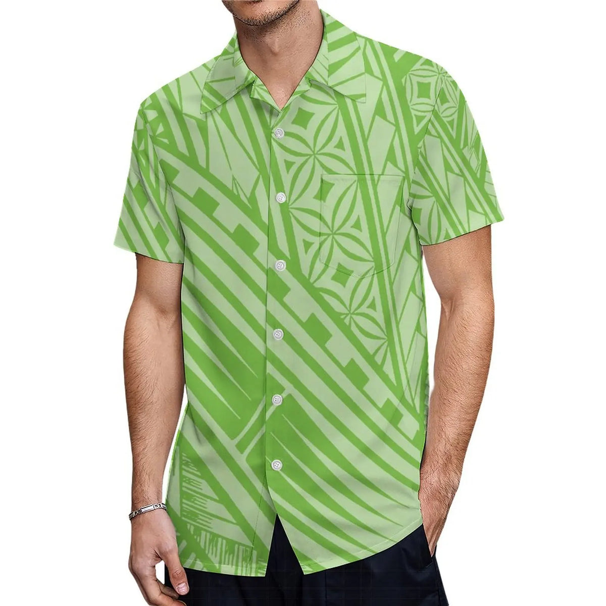 New High Quality Design Custom Hawaii Polynesian Tribal Summer Breathable Quick Dry Short Sleeve Shirt Aloha Men Loose Shirts