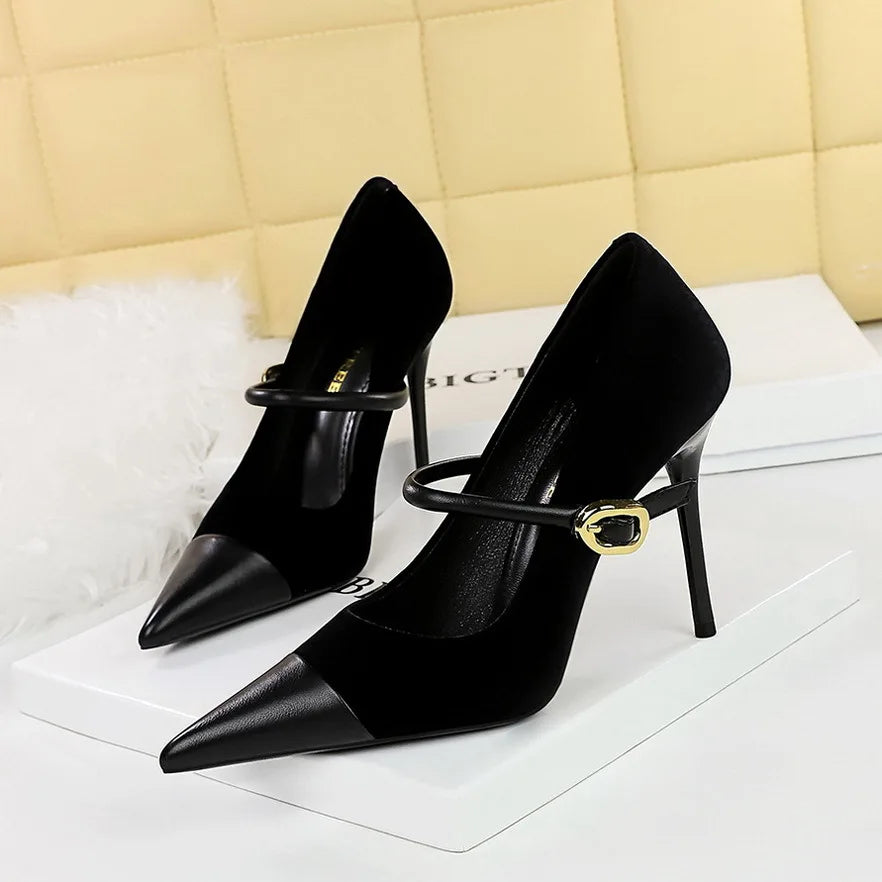 Sandales Talon Femme Pointed Toe Office Shoes Women Slide New Design Fancy High Heels