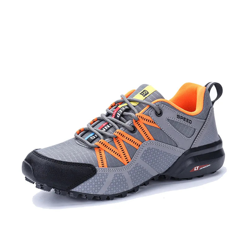 Cross-border Plus Size Autumn Hiking Low-top Shoes Men Women Mesh Casual Breathable Anti-Slip Couple Sneakers Outdoor Cycling