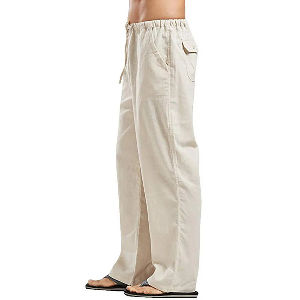 Liu Ming Hot Selling Wholesale 2025 Fashion Men Clothing Cotton Linen Casual Streetwear Pants Loose Trousers