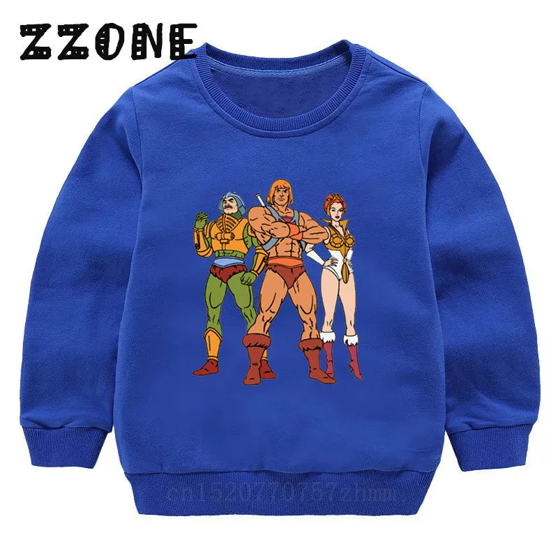 Children's Hoodies Kids Masters of The Universe He-Man Funny Sweatshirts Baby Pullover Tops Girls Boys Autumn Clothes,KYT5258