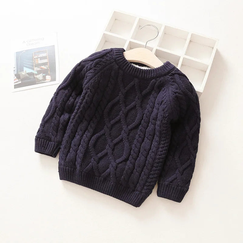 Autumn Winter Kids Baby Boys Girls Sweaters Cartoon Wool Pullover Toddler Childrens Warm Sweater Coat Cardigan Thicken Outerwear
