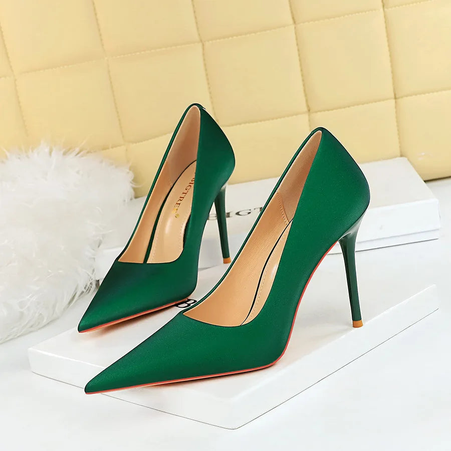 Fashionable and Simple Foot Repair for Skinny Ultra High Heels Thin Heels Shallow Mouth Pointed High Heels Women's Shoes