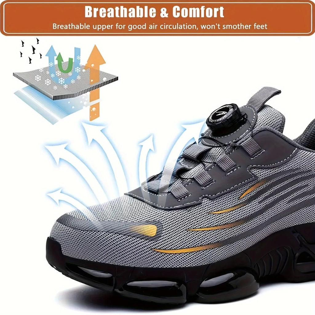 Men's teens Safety Shoes Are Suitable for Construction Work Leisure Sports Shoes Anti Puncture and Anti Smashing Steel Toe Shoes