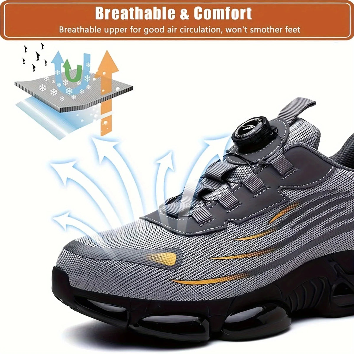 Men's teens Safety Shoes Are Suitable for Construction Work Leisure Sports Shoes Anti Puncture and Anti Smashing Steel Toe Shoes
