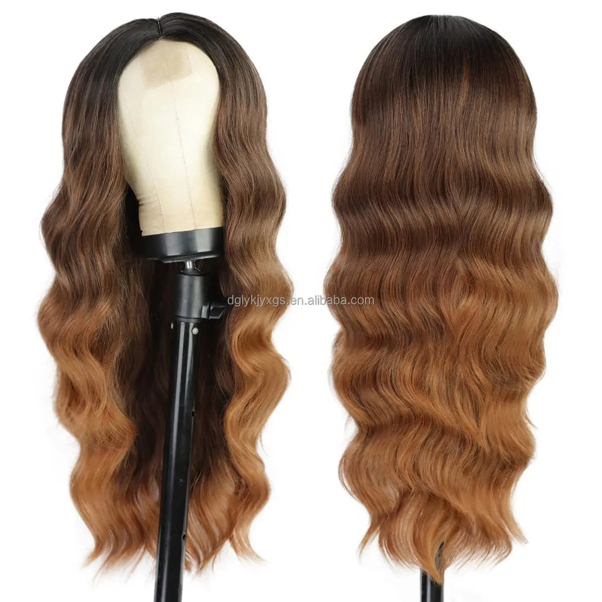 WL07 Small Area Lace Body Wave Synthetic Lace Wigs Lace Front Wigs Ombre Brown Mixed Blonde Water Wave Wig Women Hair