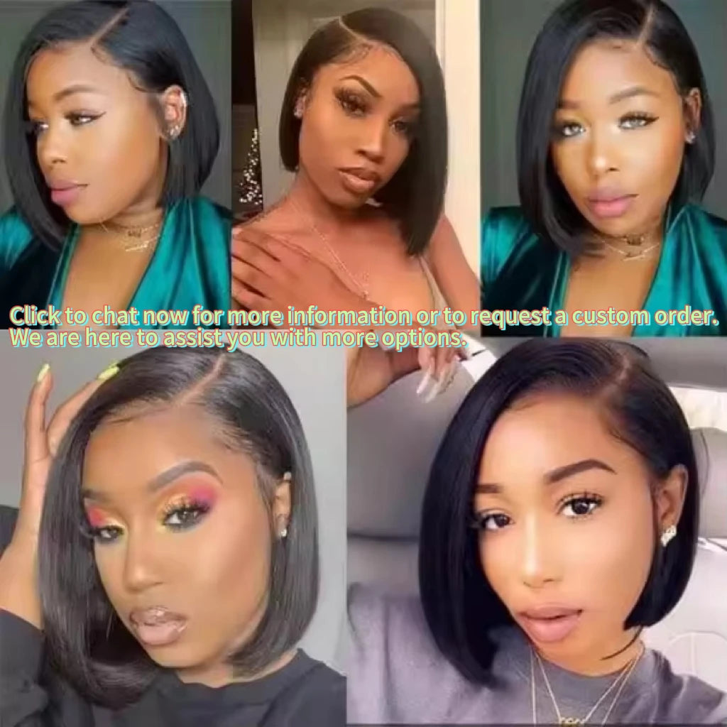 Wholesale Double Drawn Straight Bob Wig with 13x4 HD Full Lace Front Raw Virgin Cuticle Aligned 100% Human Hair for Black Women