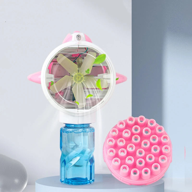 Professional Manufacturer Outdoor Toys Game Fun Angel Light Bubble Gun Blowing Bubble Machine 30 Holes Rocket Bubble Gun