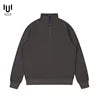 Cotton Men Fleece Half Zip up Collar Hoodie Sweater Jumper Oversized Sweatshirt