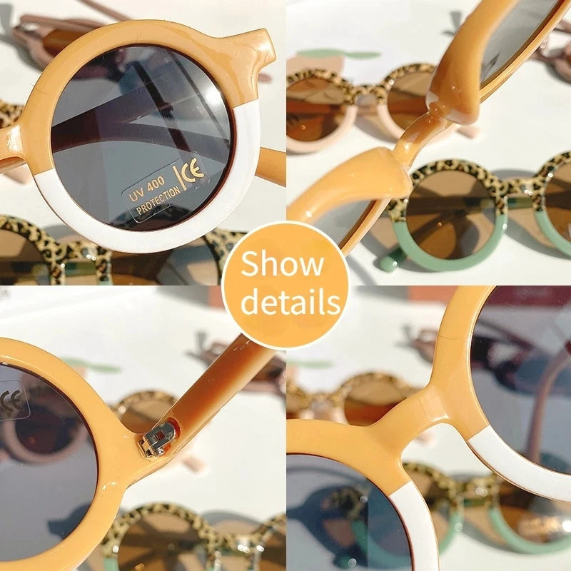 Classic  Children's Sunglasses Infant's Retro Solid Color Ultraviolet-proof Round Convenience Glasses Eyeglass for Kids