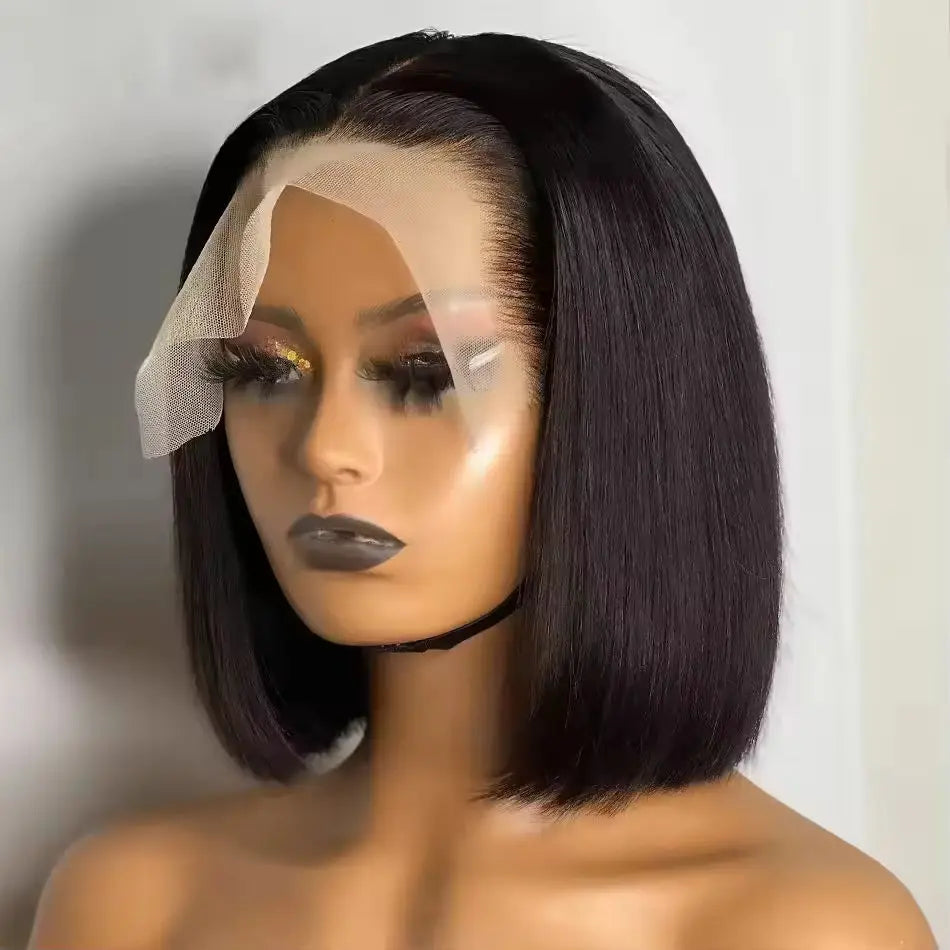 Bob Wig Human Hair Glueless Wigs Human Hair Pre Plucked Pre Cut 13x4 HD Lace Front Put on and Go Glueless Wigs Human Hair