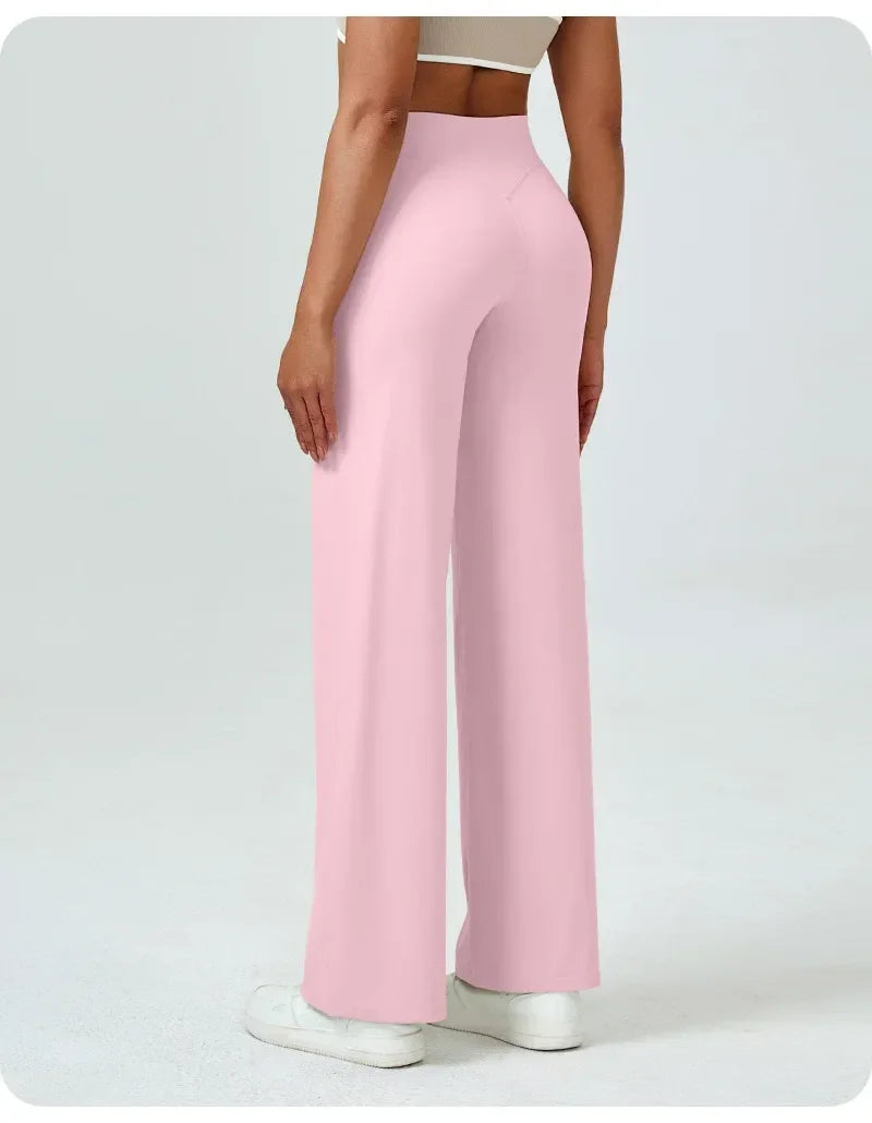 Active Pants High Waisted Straight Leg Yoga for Women Naked Feeling BuLifting Loose Fit Workout Trousers Slimming Gym