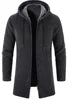 Liu Ming Men's/ women Thick Warm Fleece Cardigan Winter Trending Casual Windbreaker Jackets with Zipper Closure Knitted Sweater Hooded