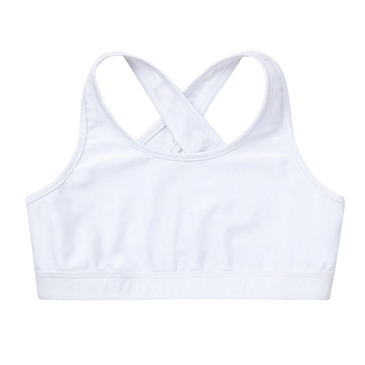 Kids Girls Sports Tracksuit Bra Vest Sleeveless Keyhole Back Camisoles Gymnastic Costume Street Dancewear for Running Gym Yoga