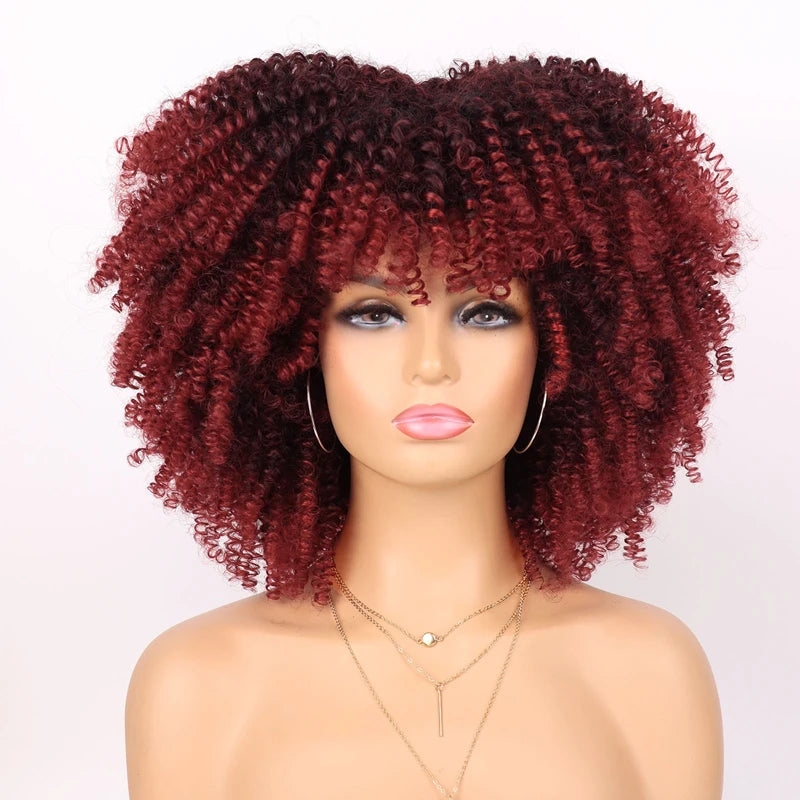 Cheap Price French Kinky Curl Curly Wig Neutral Short African for Cosplay Synthetic High Temperature Fiber Black Women's Wig