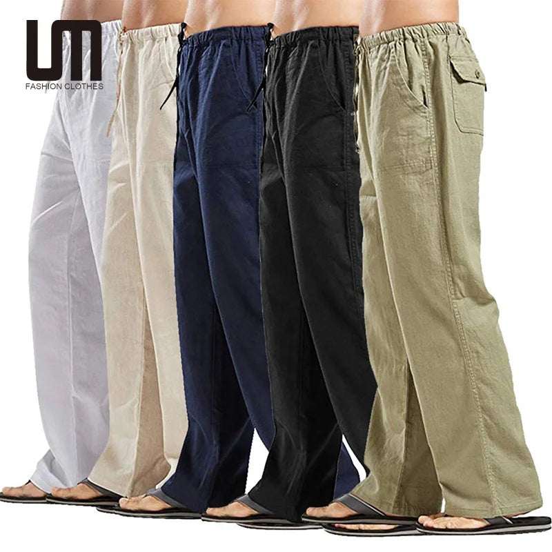 Liu Ming Hot Selling Wholesale 2025 Fashion Men Clothing Cotton Linen Casual Streetwear Pants Loose Trousers