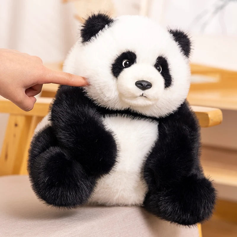 Lifelike Simulation Panda Plush Toy Soft Bear Doll Peluche Animal China Mascot PP Cotton Filled Stuffed Animals OPP Bag Custom