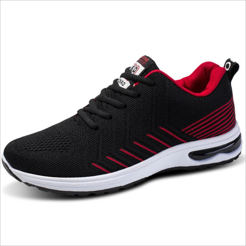 Men's Court Sneakers Sports Casual Flat Shoes for Cushion Breathable Lightweight Plastic Outsole Flying Woven Fabric Upper for