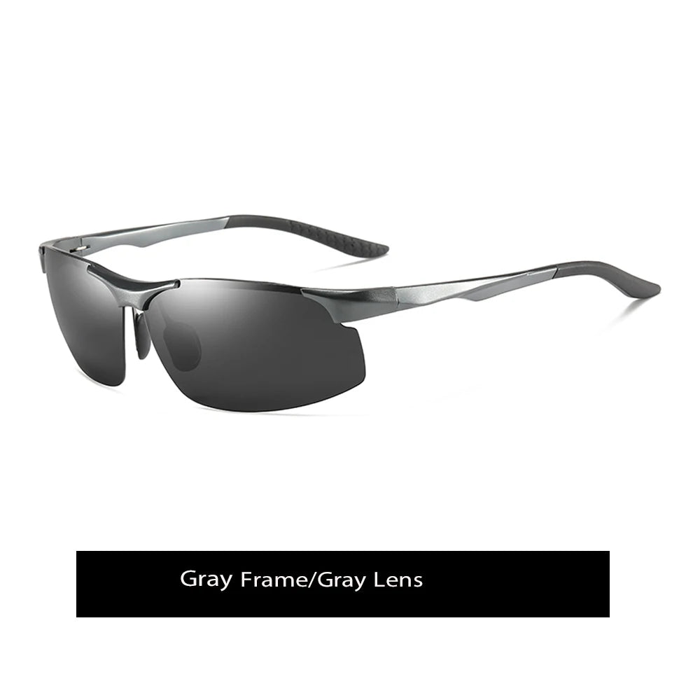 Sunglasses For Men Fashion Day Glasses For Night Vision Photochromic Outdoor Driving Rimless Male Polarized UV400 Lens VT2173