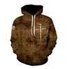 Brown Hoodie for Men Women and Kids Windproof Heavy Weight Graphic 3D Printed Solid Pattern Hooded Collar