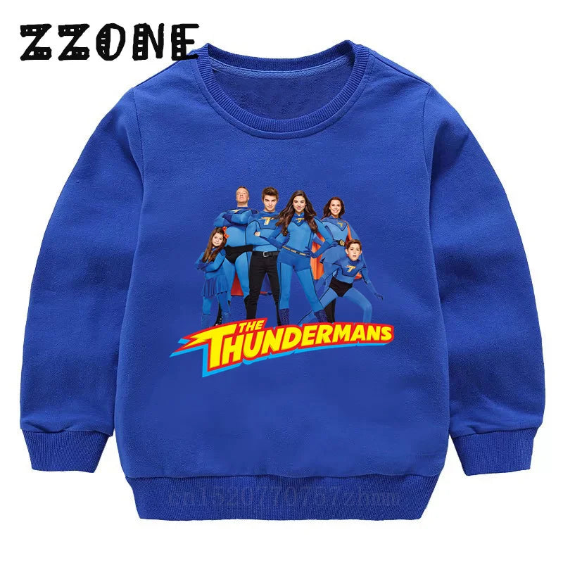 Kids Sweatshirts The Thundermans TV Shows Print Children Hoodies Casual Girls Boys Clothes Spring Autumn Baby Pullover Tops
